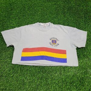 Vintage Mackinaw Race-Crew Shirt Womens XL 23x16 Blue